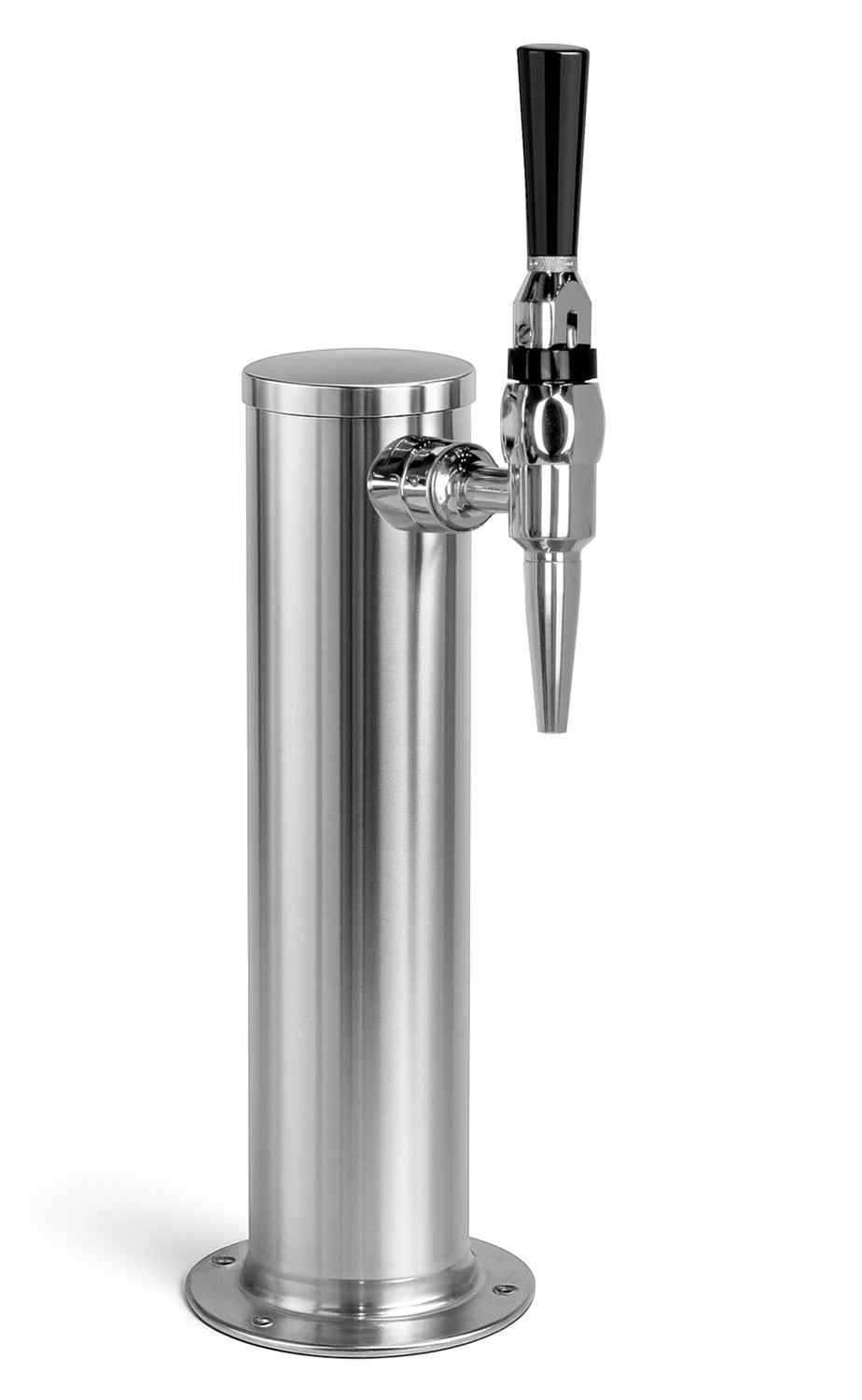 14" Polished Stainless Steel Draft Tower - 1 Stout Faucet