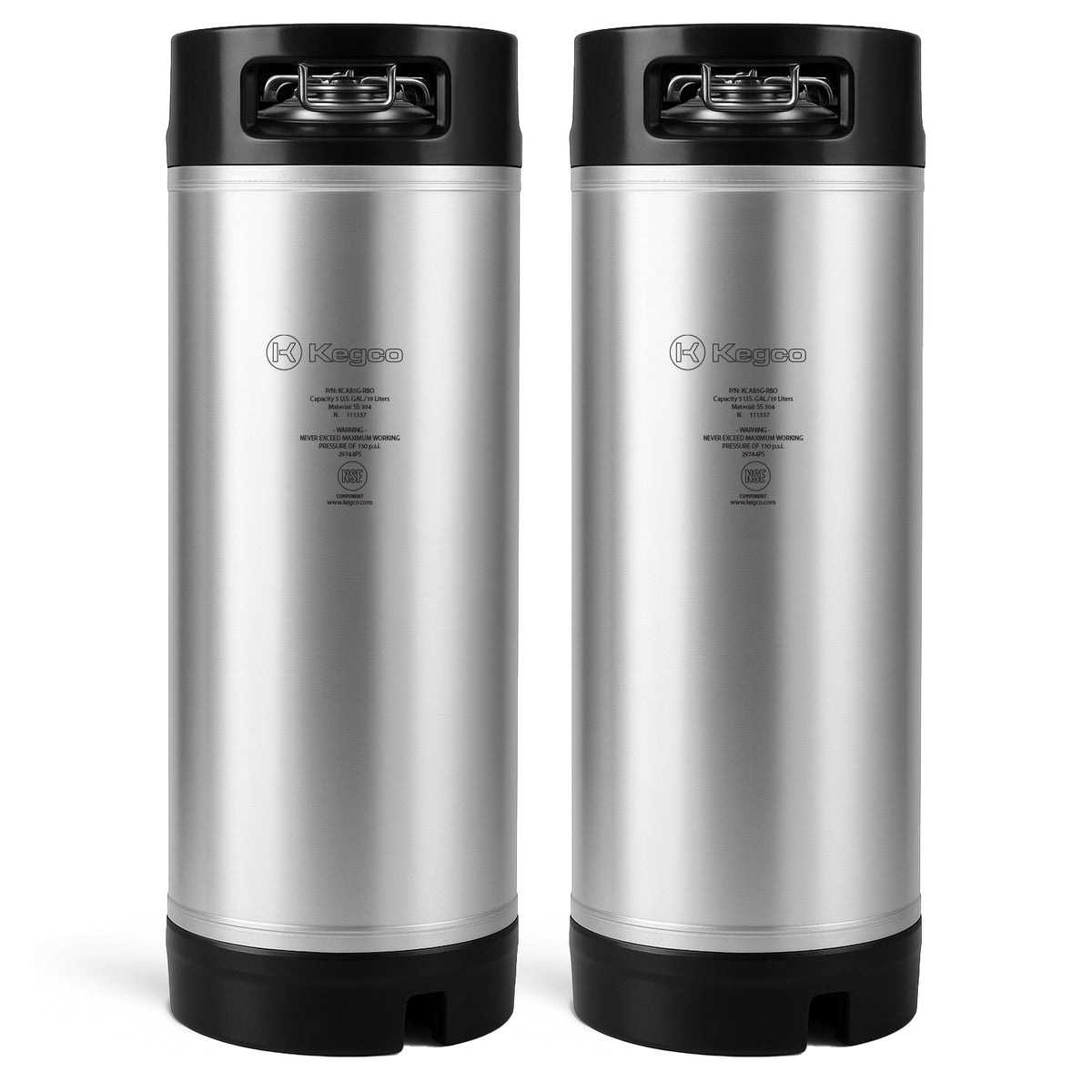 5 Gallon Ball Lock Keg wtih Rubber Handle - Set of 2