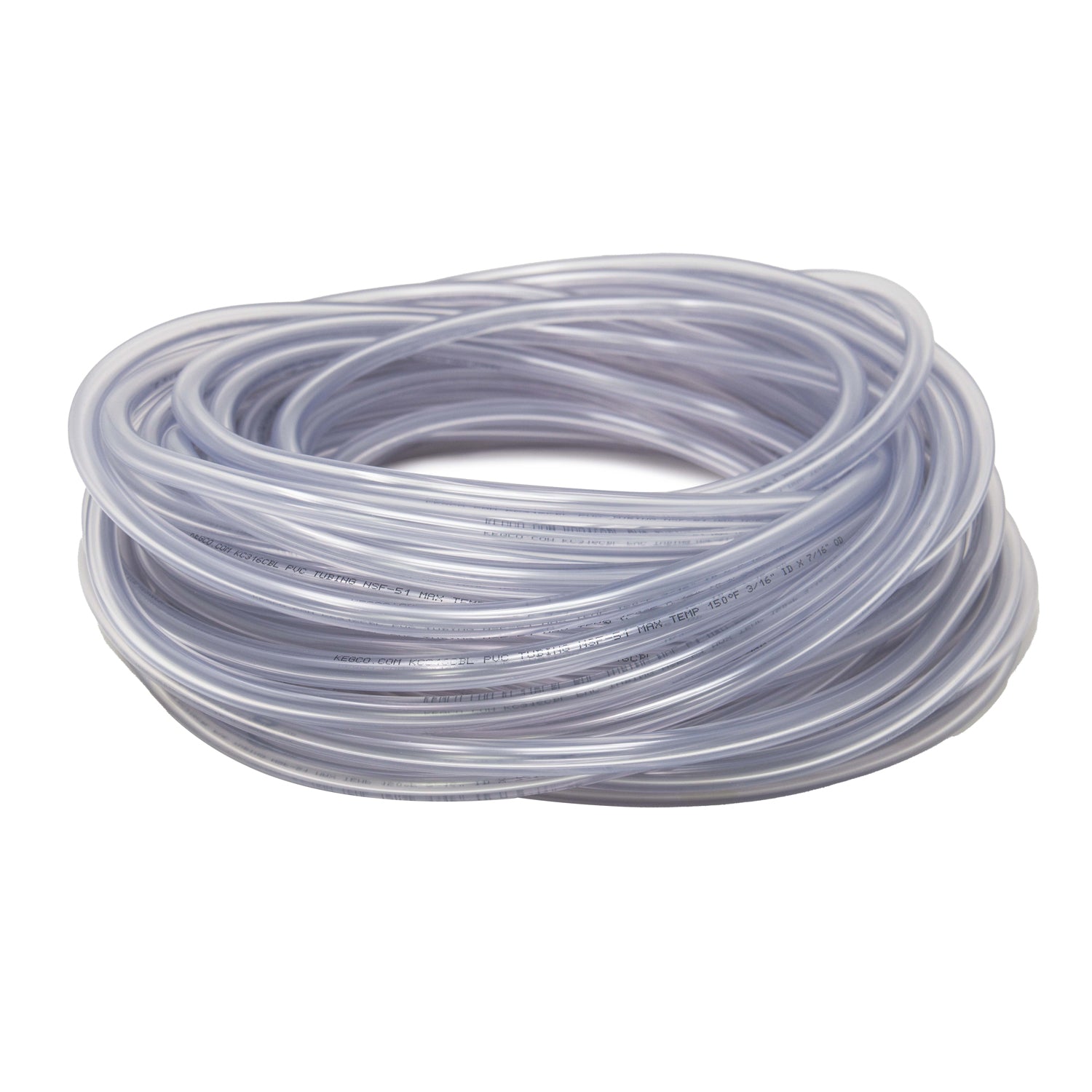 100 Foot Length of 3/16 Inch I.D. Clear Thermoplastic Super Vinyl Beer Line