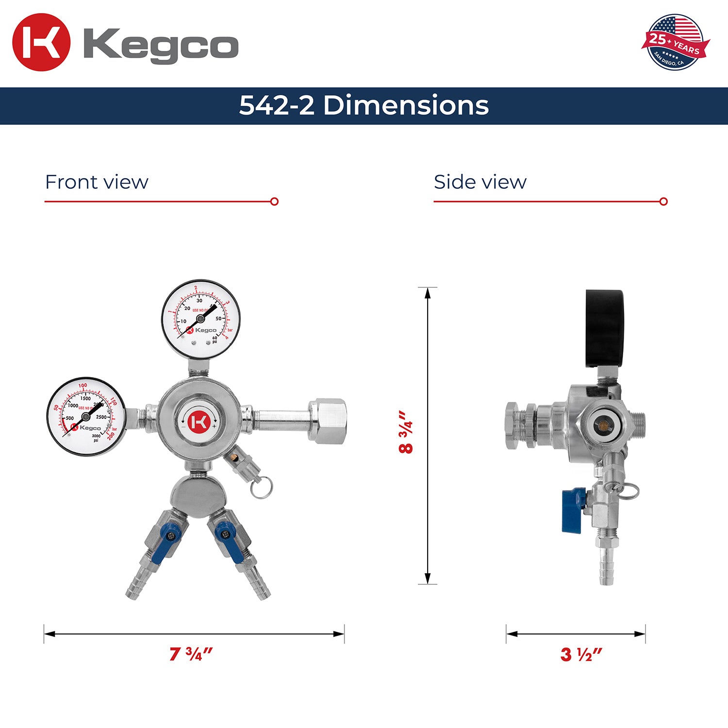 co2 regulator dimensions