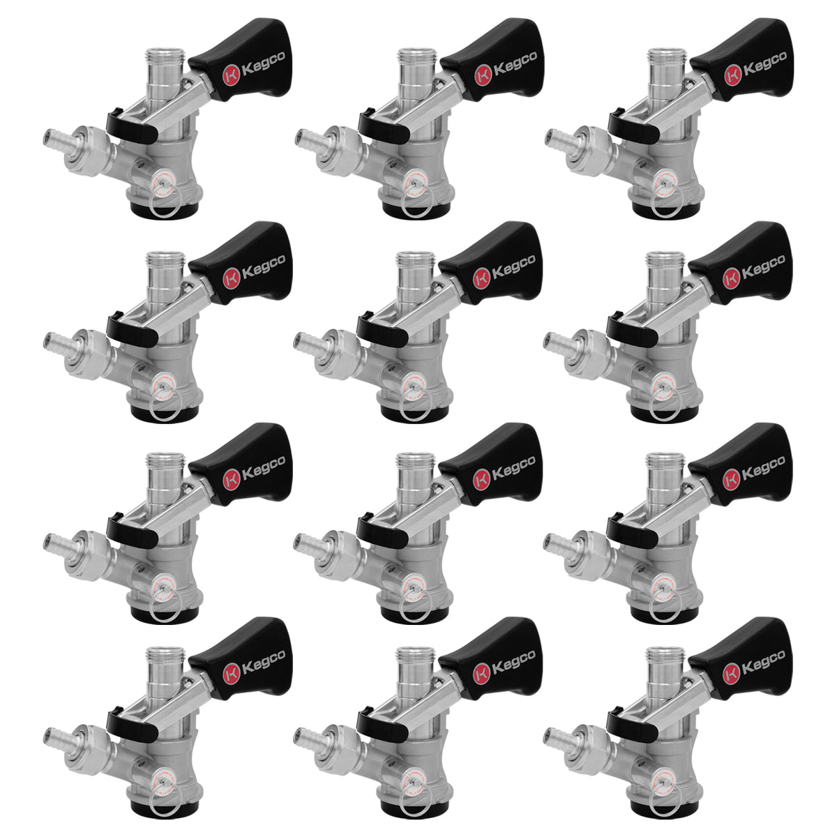 D System Keg Tap Coupler with Ergonomic Handle - Set of 12