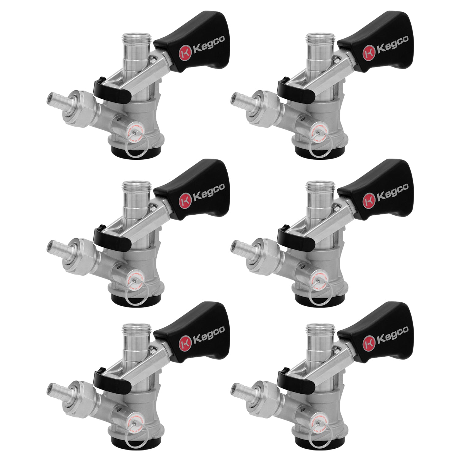 D System Keg Tap Coupler with Ergonomic Handle - Set of 6