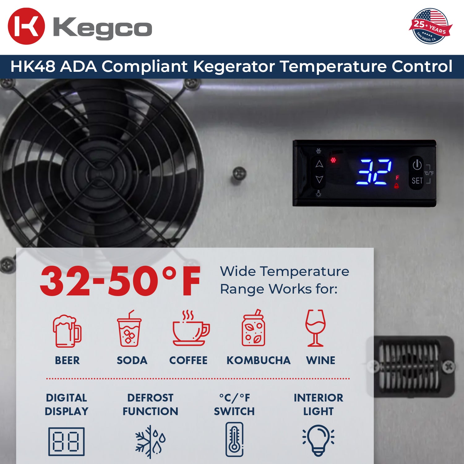 ADA kegerator digital temperature display