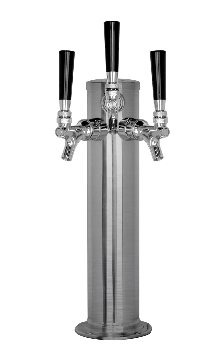 3 Faucet Brushed Stainless Steel Draft Beer Tower - 100% Stainless Steel Contact