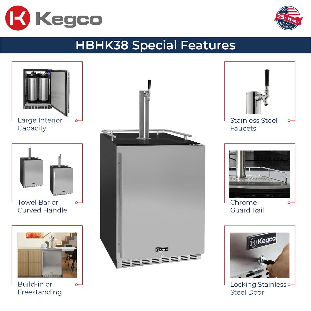 Kegco HBHK38BSU-1 Kegerator features