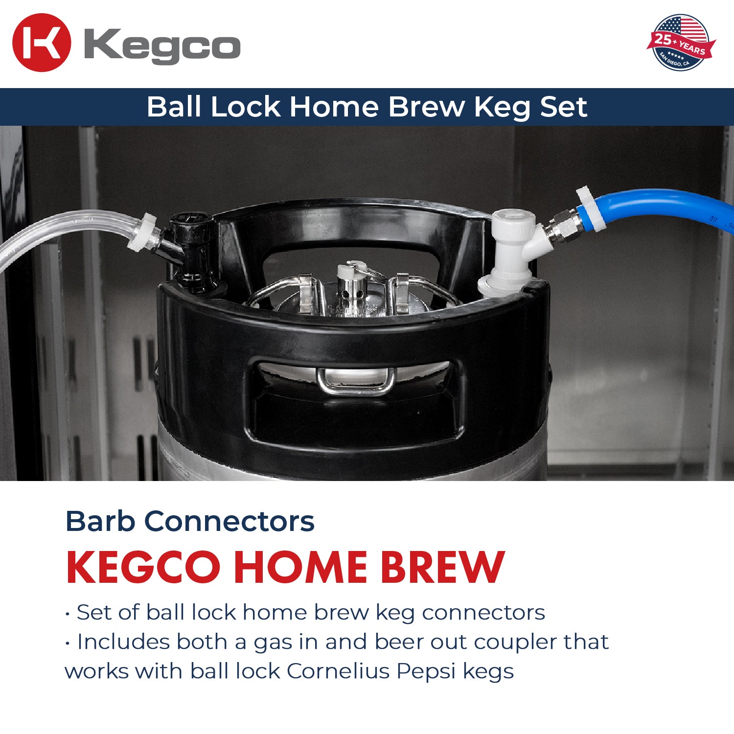 Kegco homebrew cornelius pepsi keg with ball lock coupler