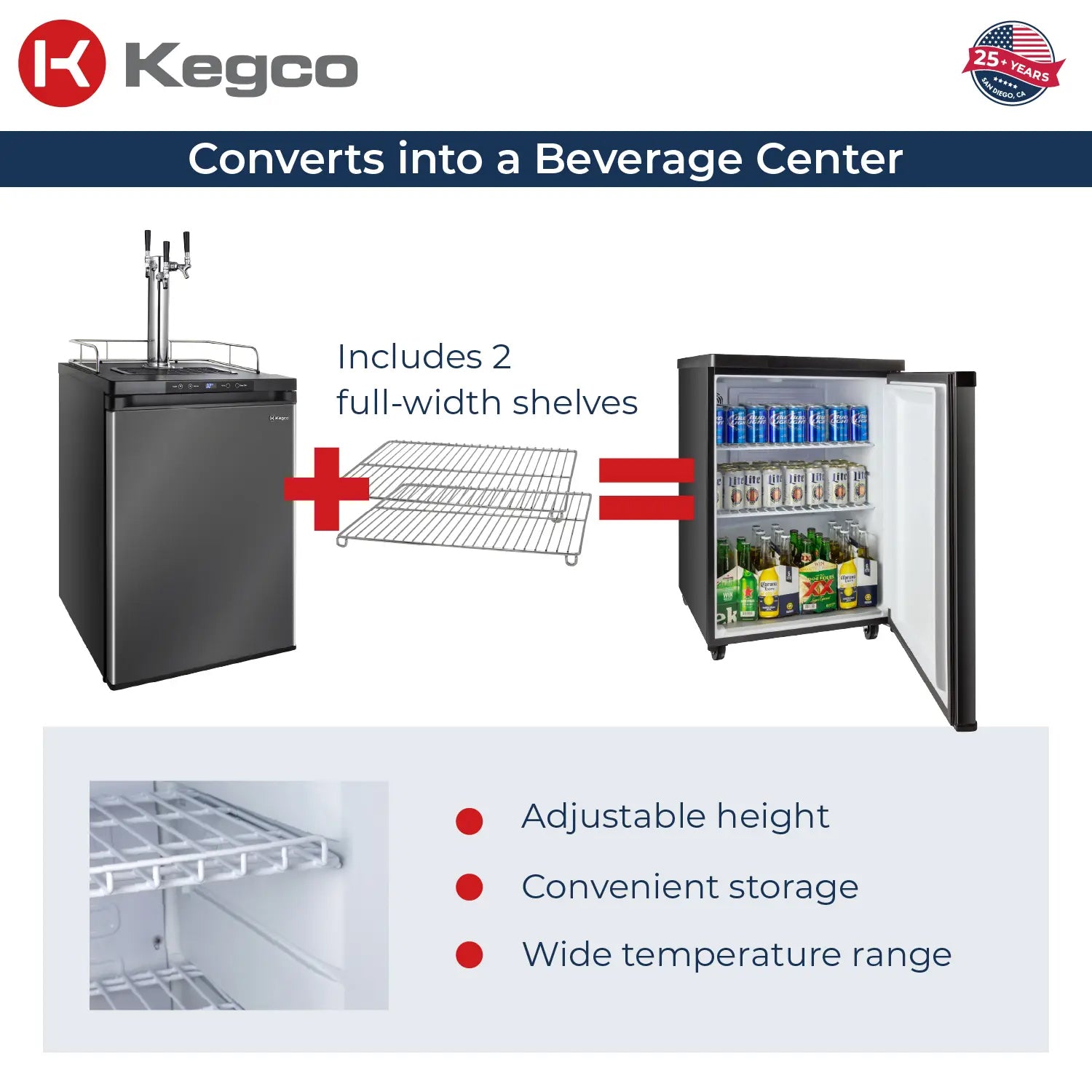 converts to refrigerator beverage center