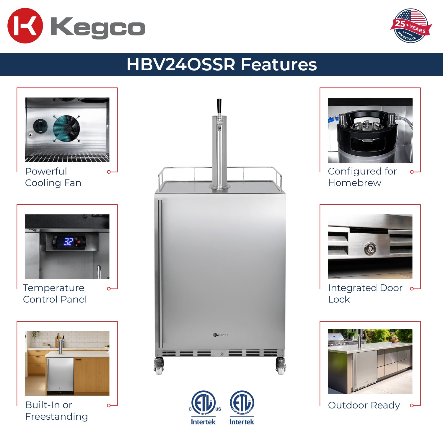 Kegco HBHK38SSU-1 Kegerator features