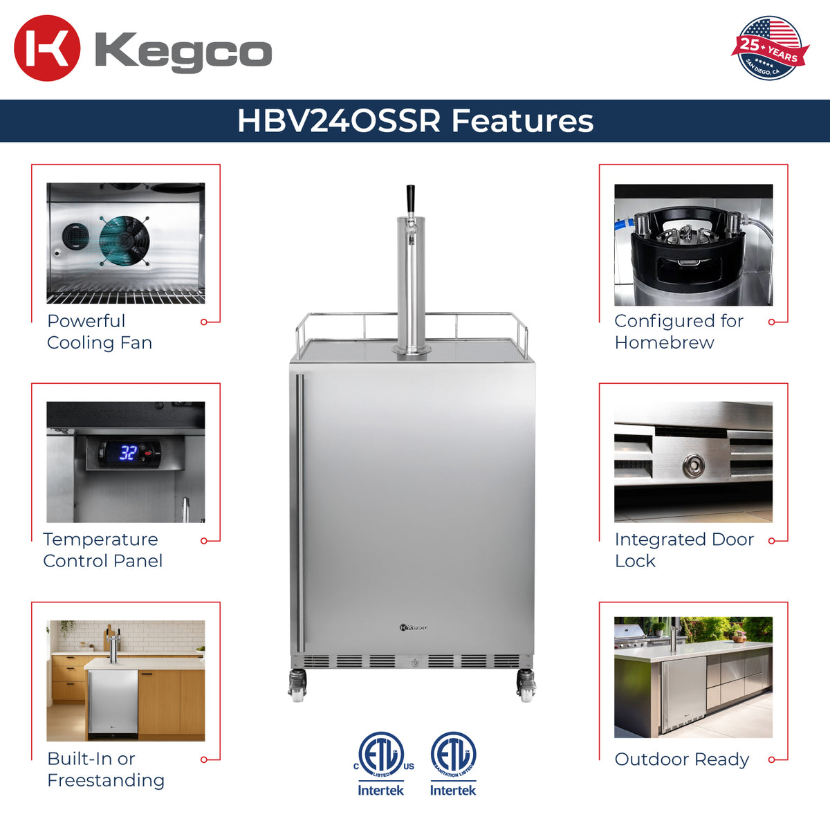 Kegco HBHK38SSU-1 Kegerator features