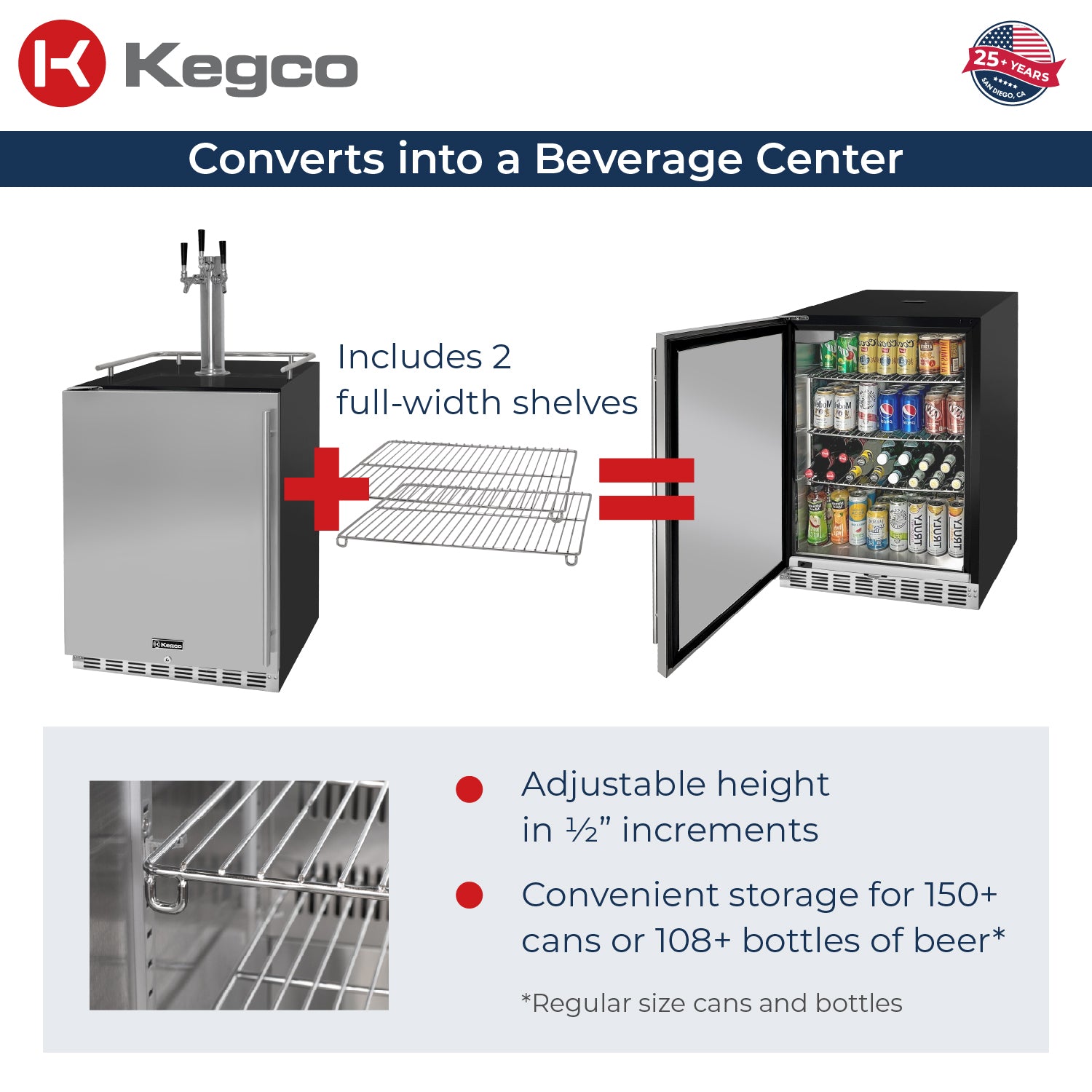 Kegco HK38BSU-3 Kegerator converts to a beverage center