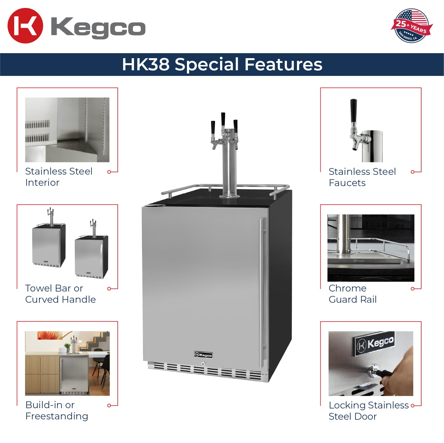 Kegco HK38BSU-3 Kegerator Features