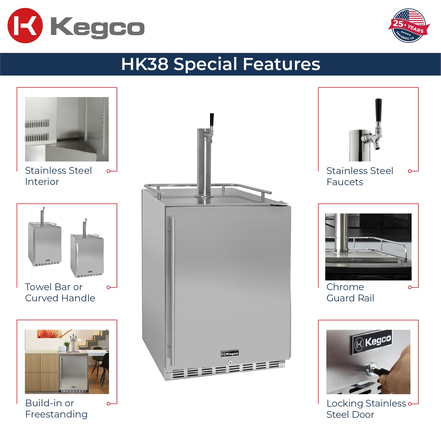 Kegco HK38SSU-1 Kegerator Features