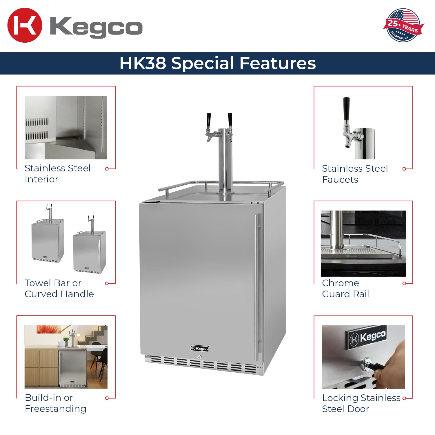 Kegco HK38SSU-L-2 Kegerator Features