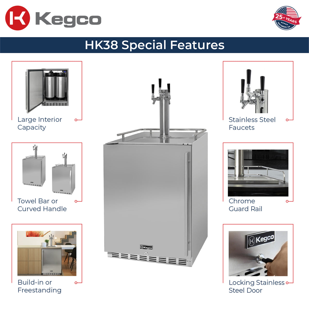 Kegco ICHK38SSU-L-3 features