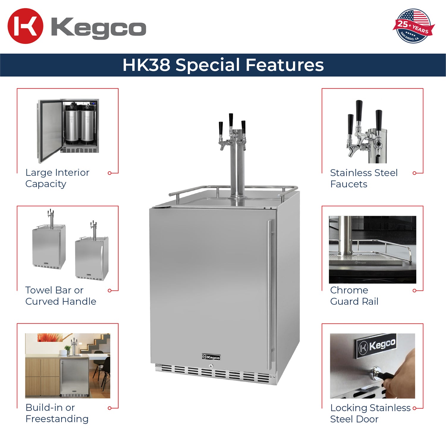 Kegco ICHK38SSU-L-3 features