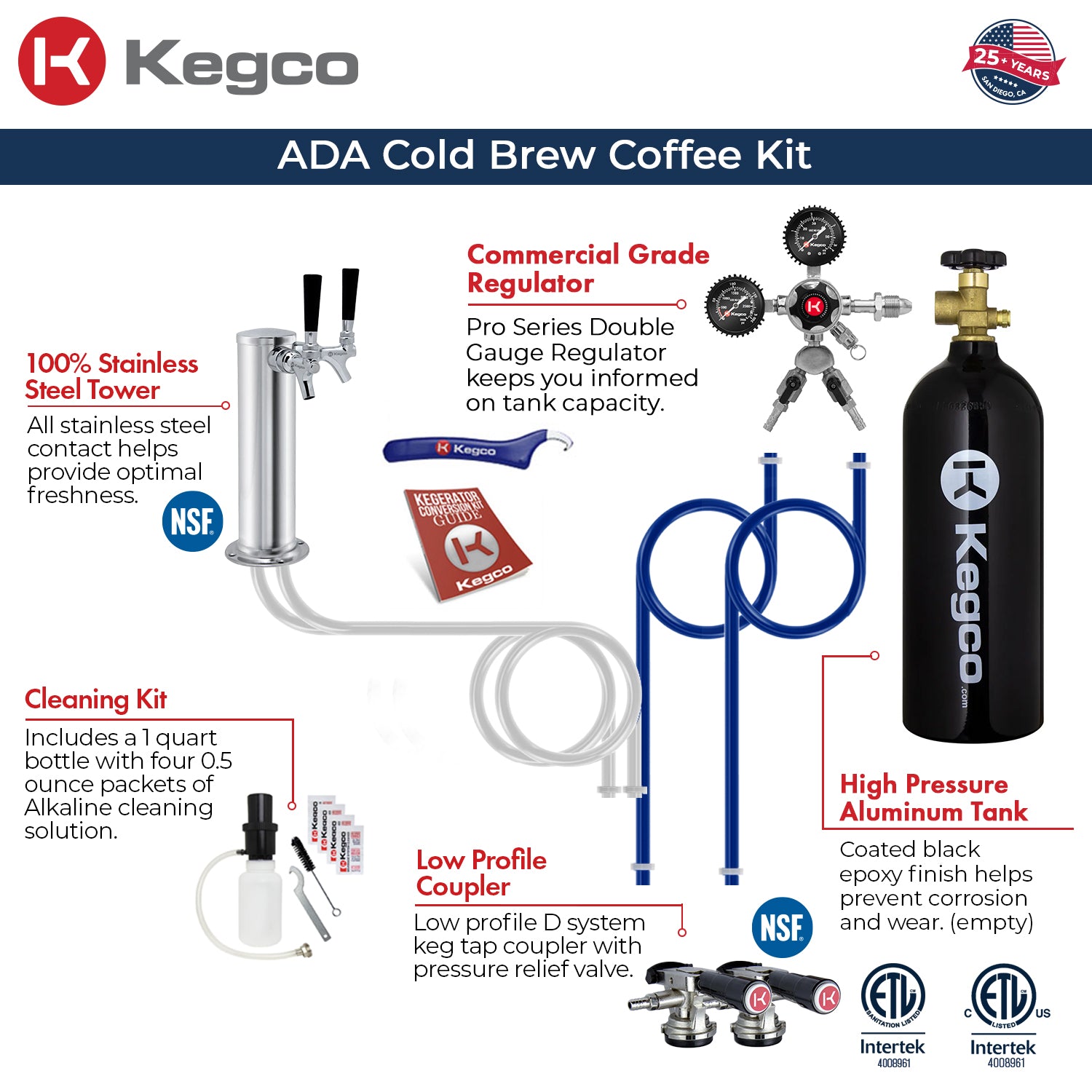 Kegco ADA kegerator cold brew coffee dispense kit