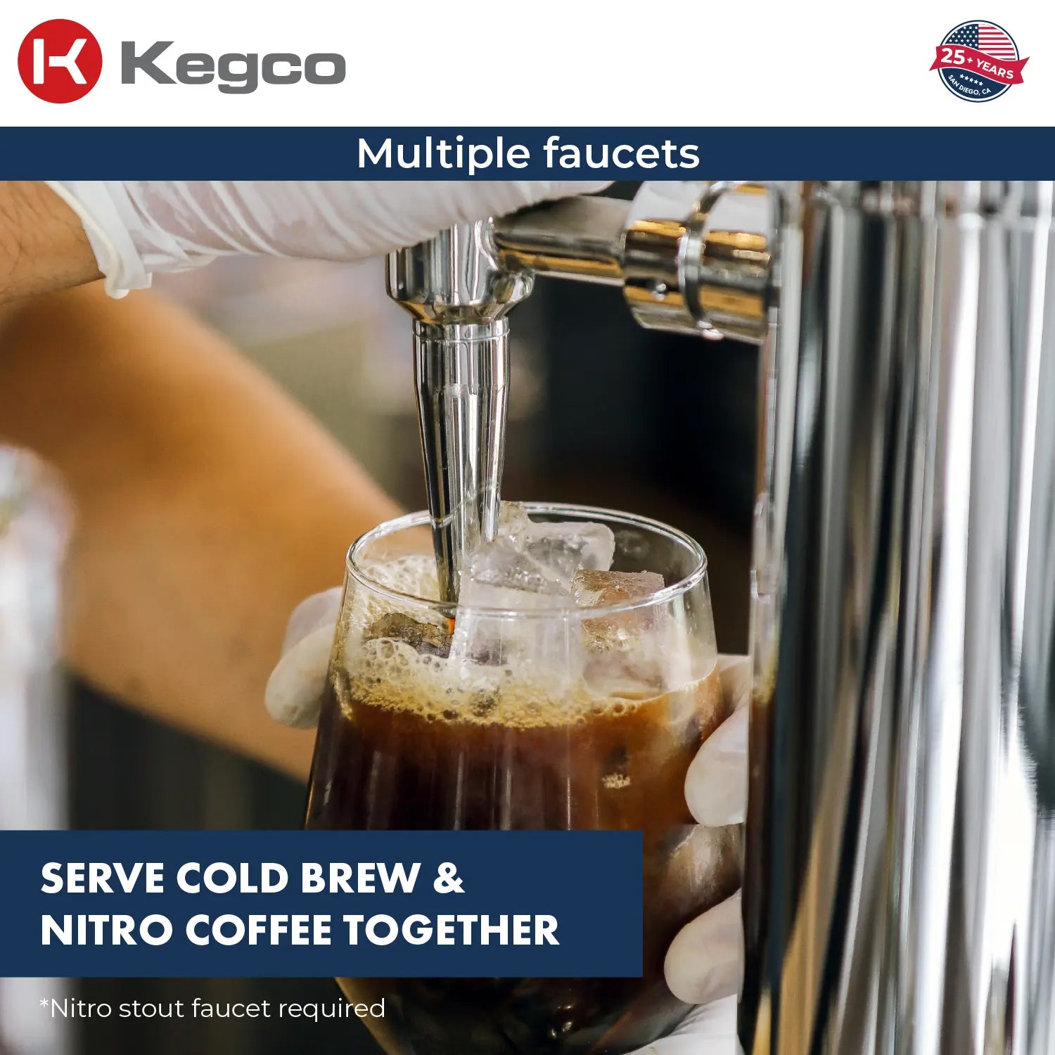 multiple faucets to serve nitro coffee and cold brew together