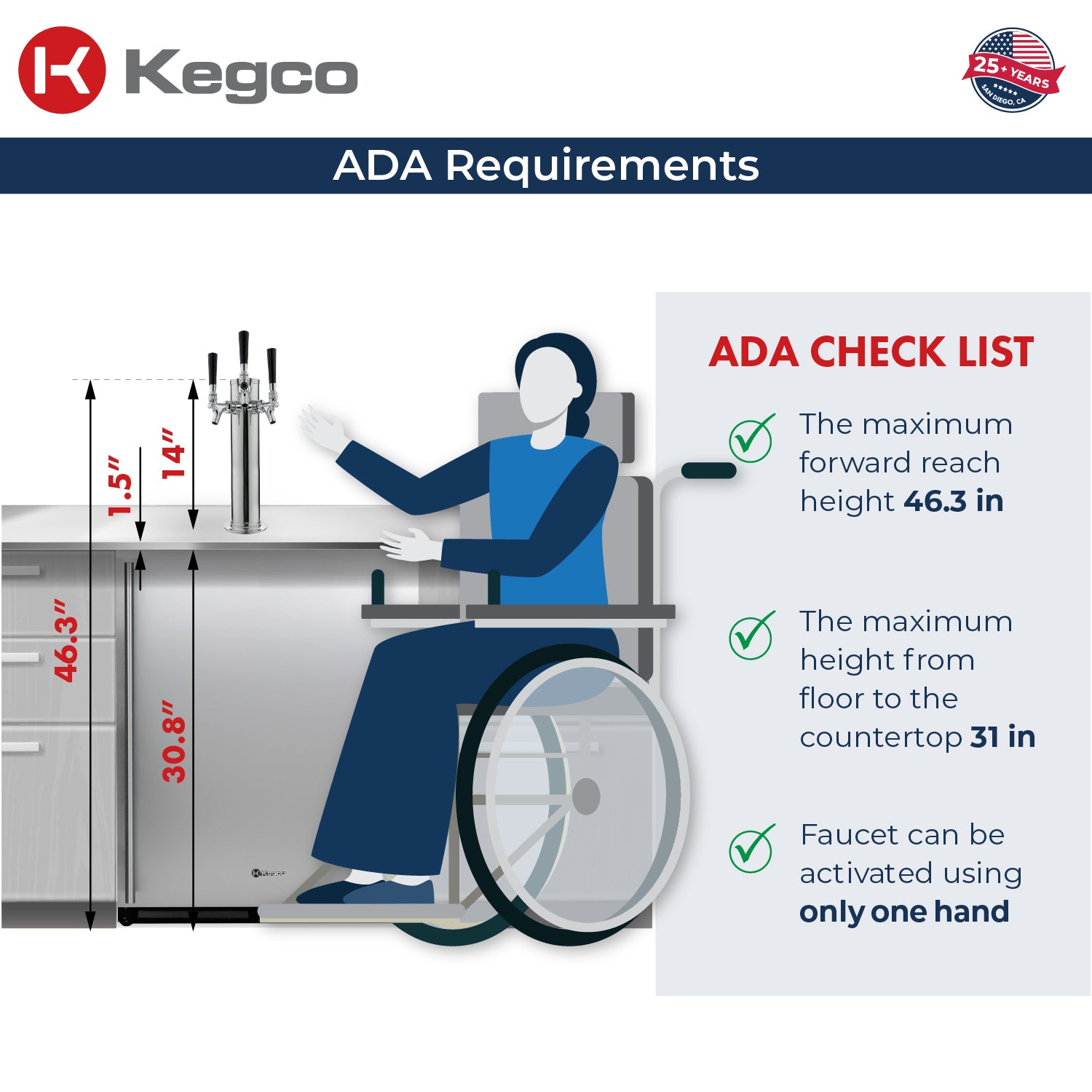 V32ADABSR-3 ADA Kegerator
