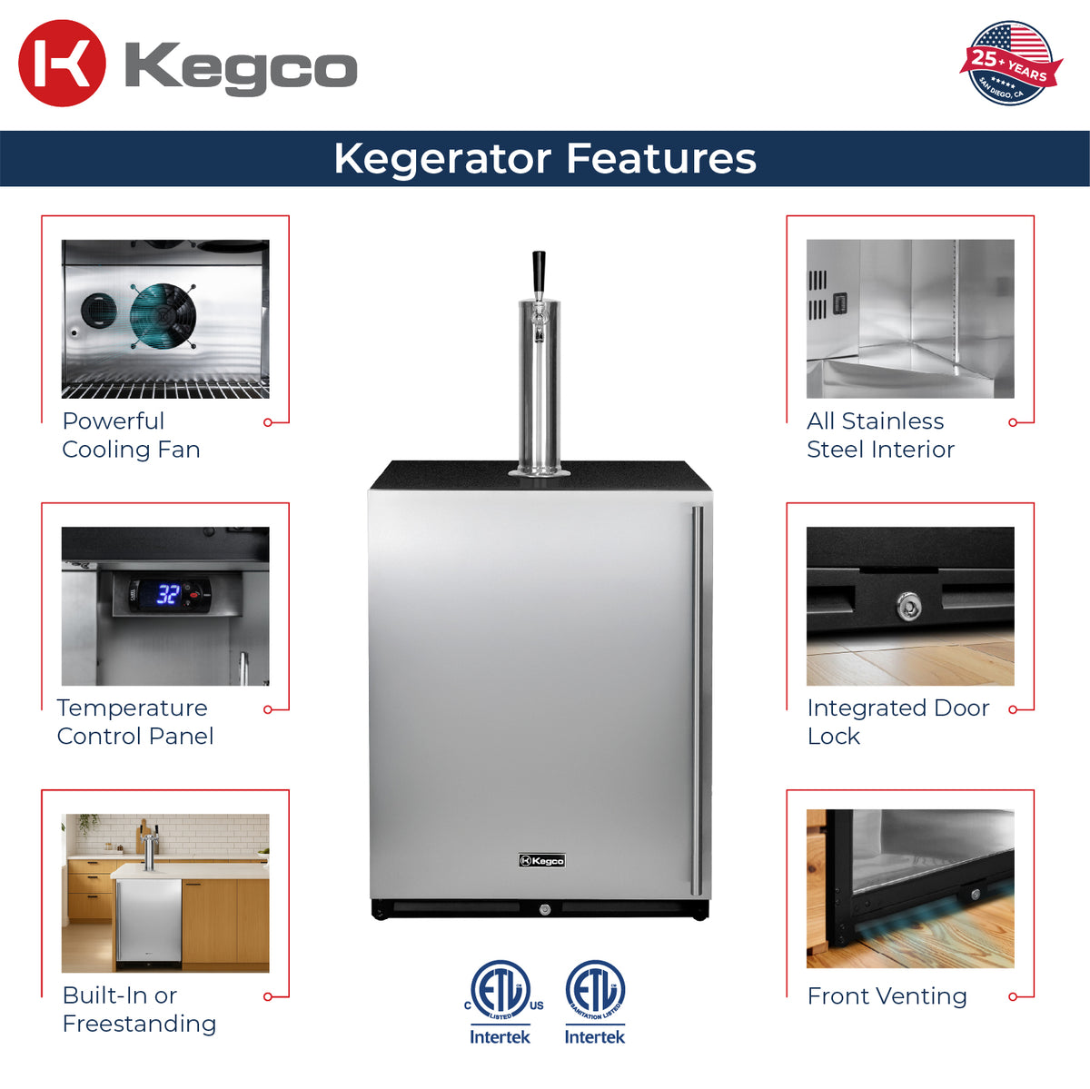 Kegco ICV24UBSL-1 features