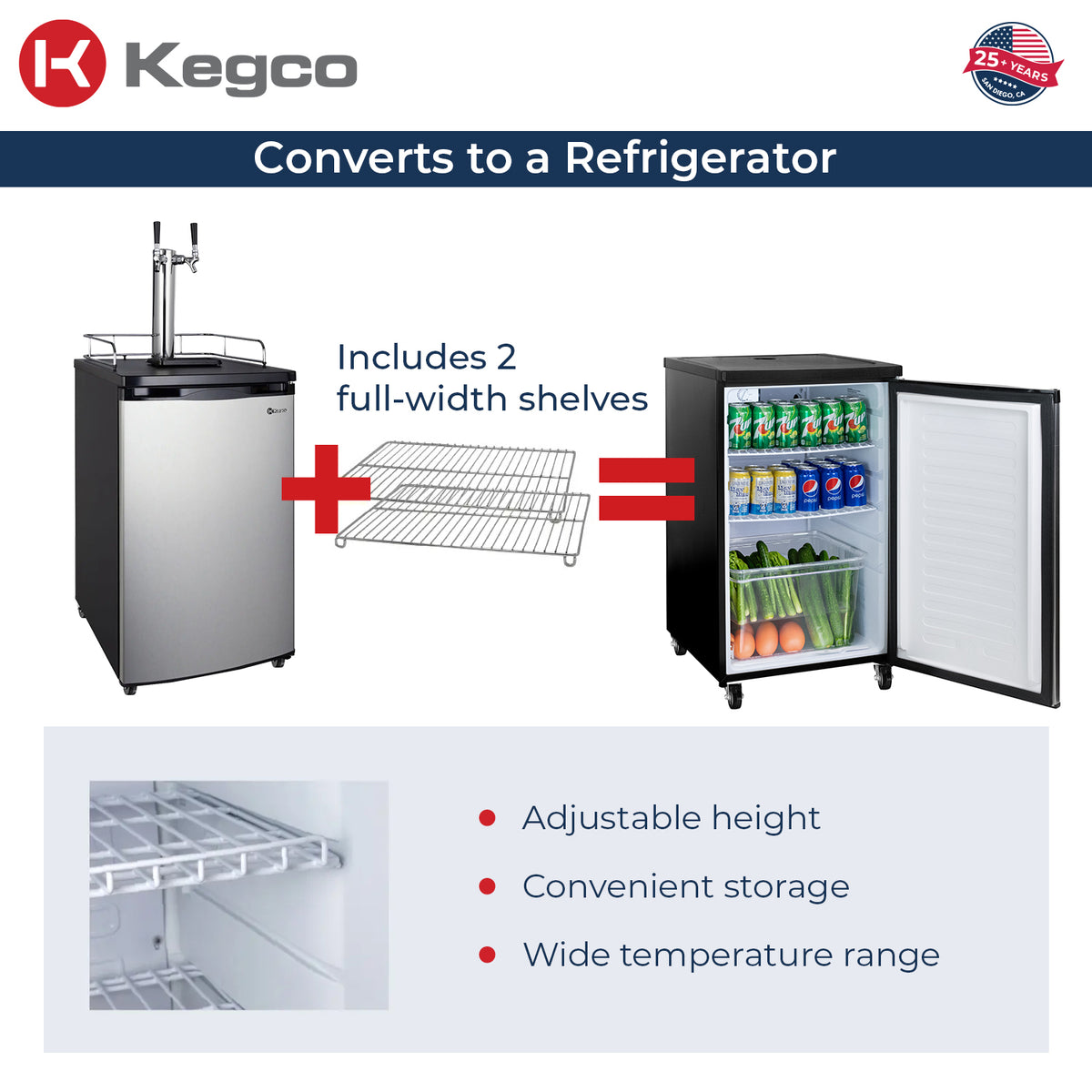 converts to refrigerator beverage center