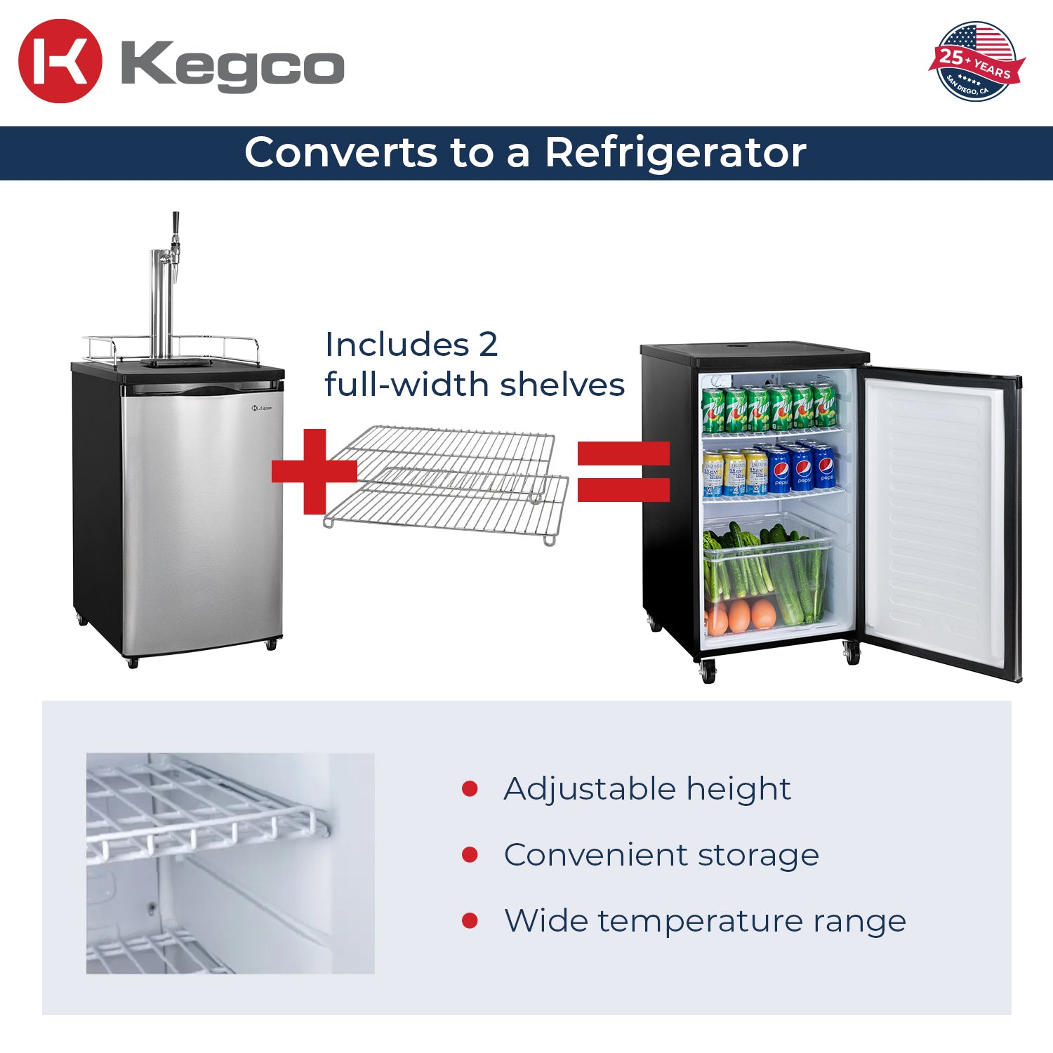 converts to refrigerator beverage center