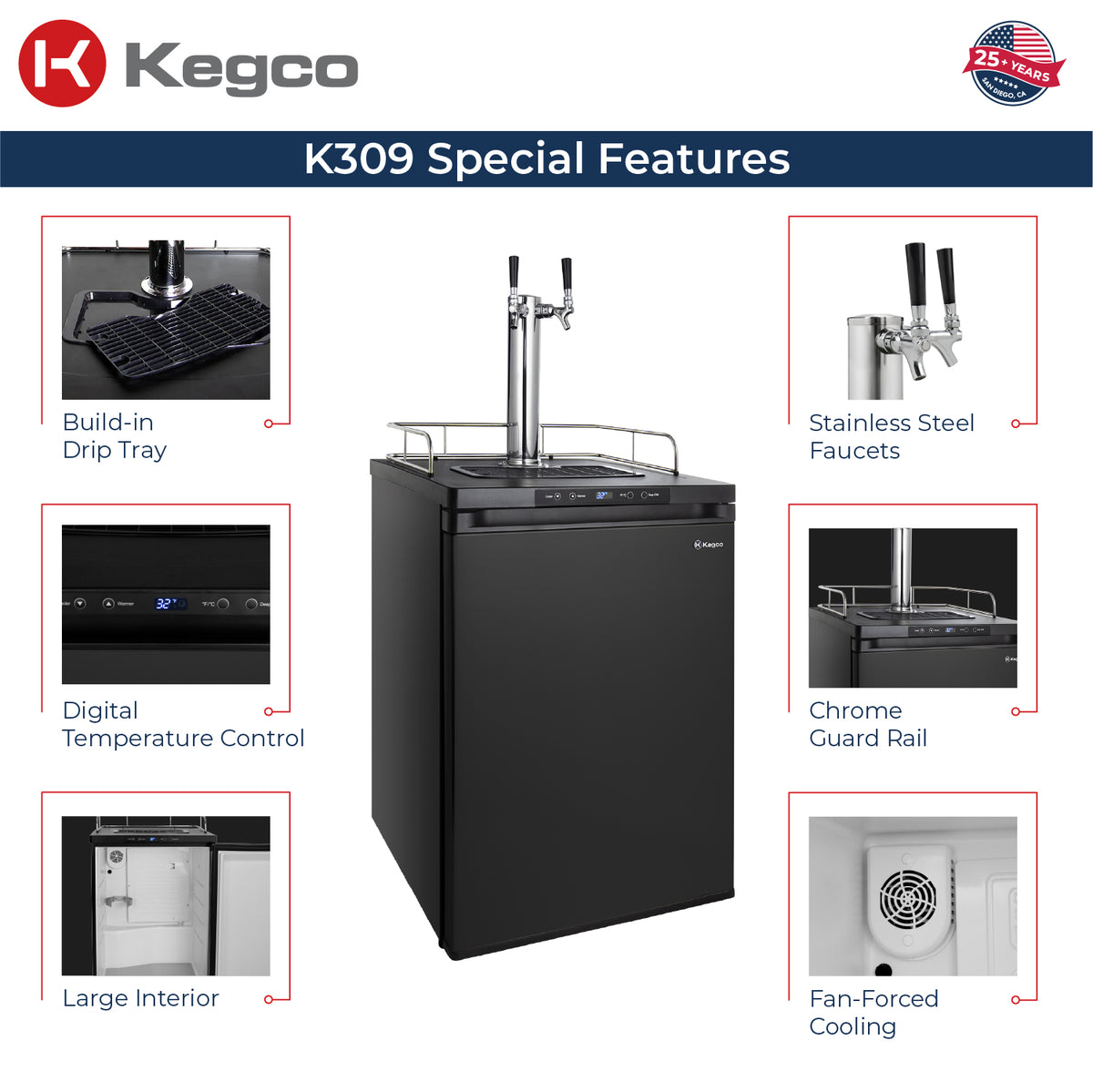 Digital Kegerator K309B-2 Features