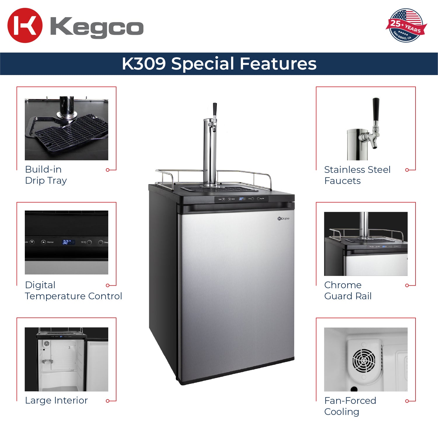 Digital Kegerator K309SS-1 Features