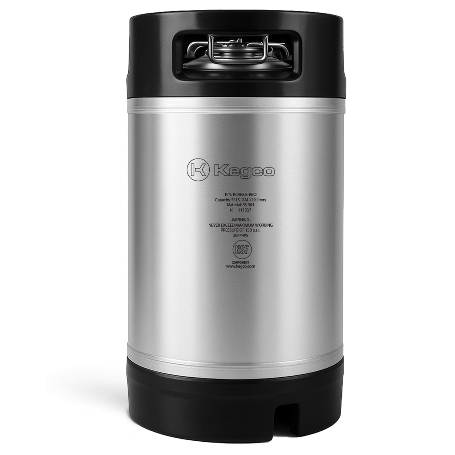 2.5 Gallon Ball Lock Keg with Rubber Handle