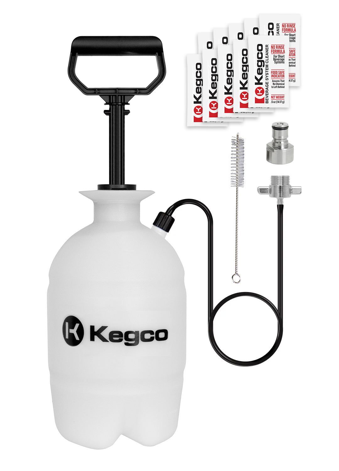 1 Gallon Homebrew Hand Pump Pressurized Kegerator Cleaning Kit w/No-Rinse Cleaner