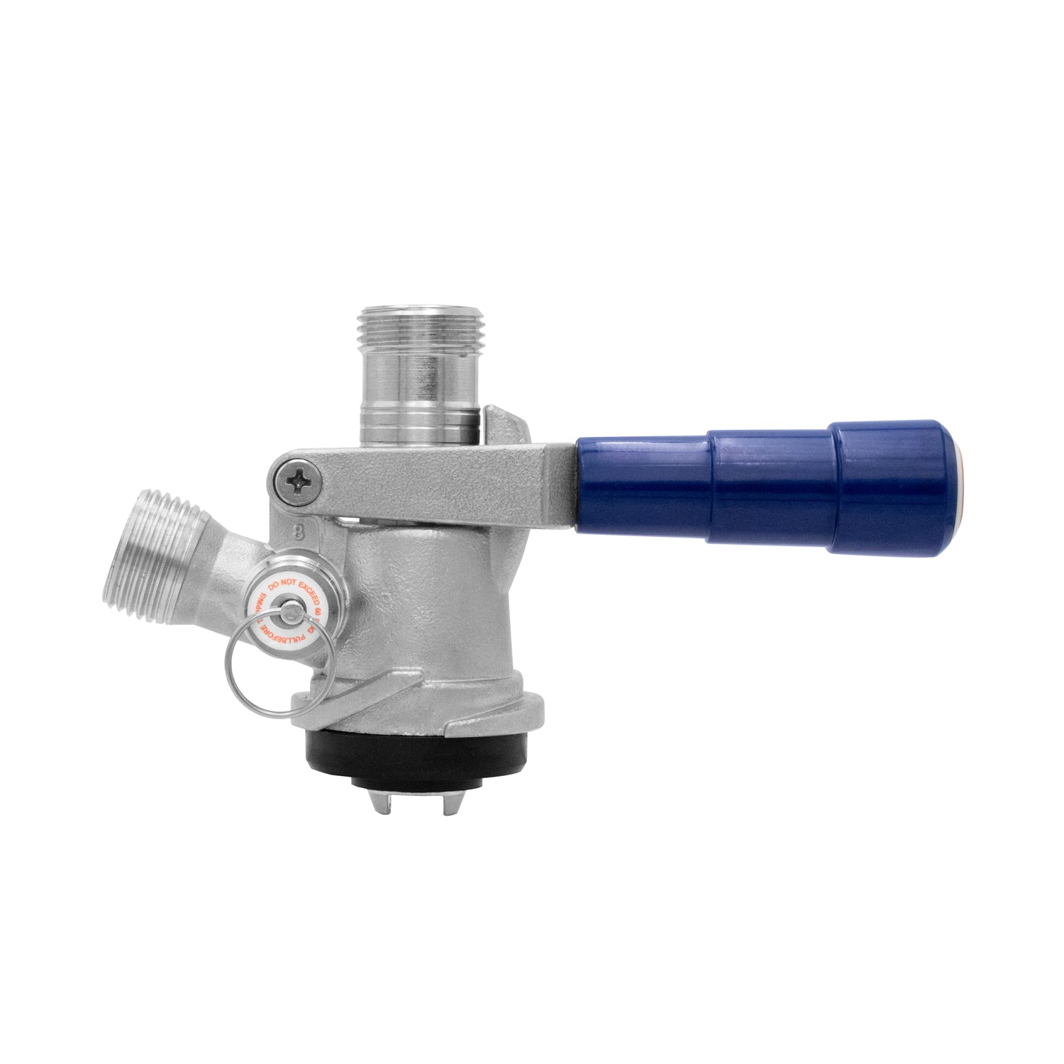 D System Keg Tap Coupler with Blue Lever Handle