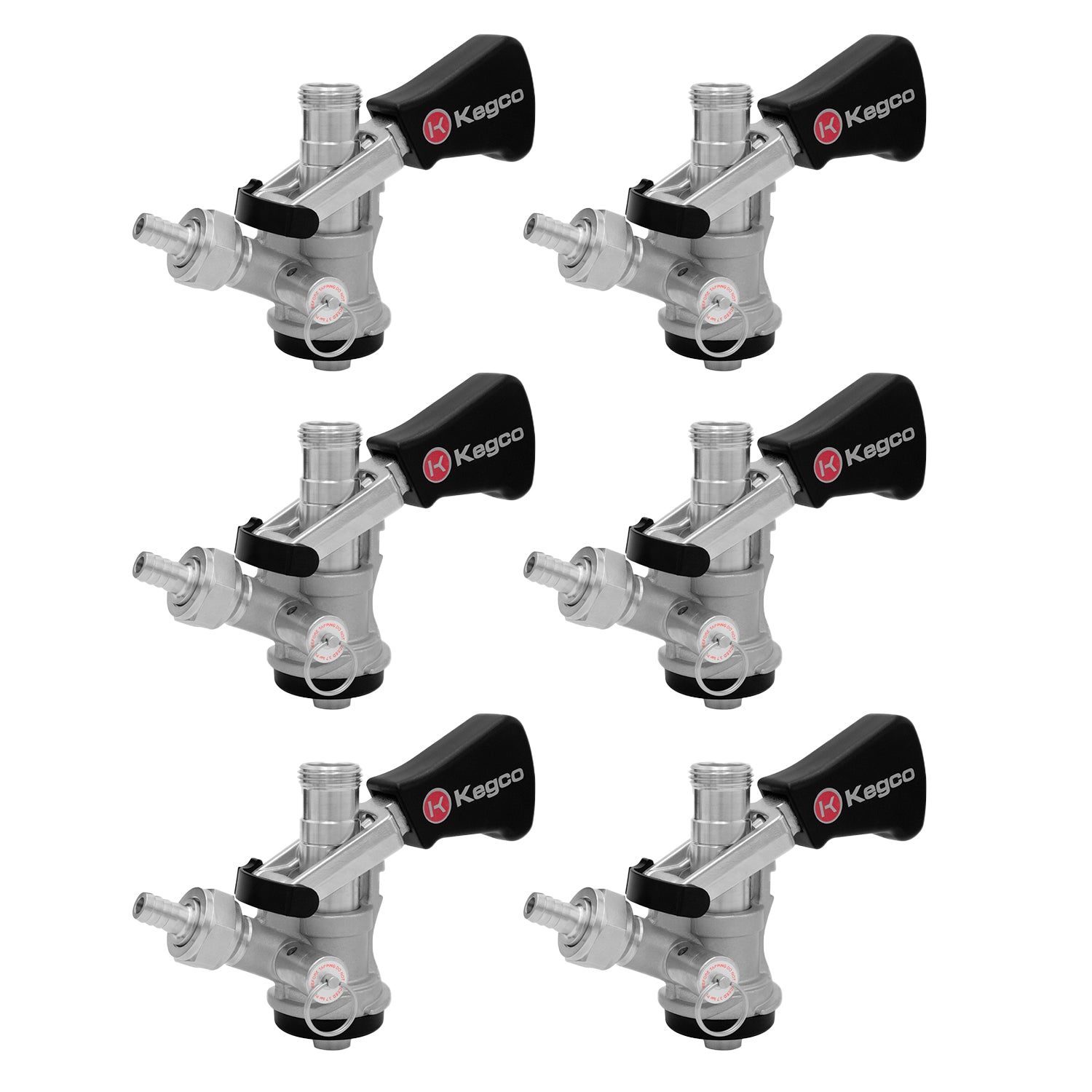 S System Keg Tap Coupler with Ergonomic Handle - Set of 6