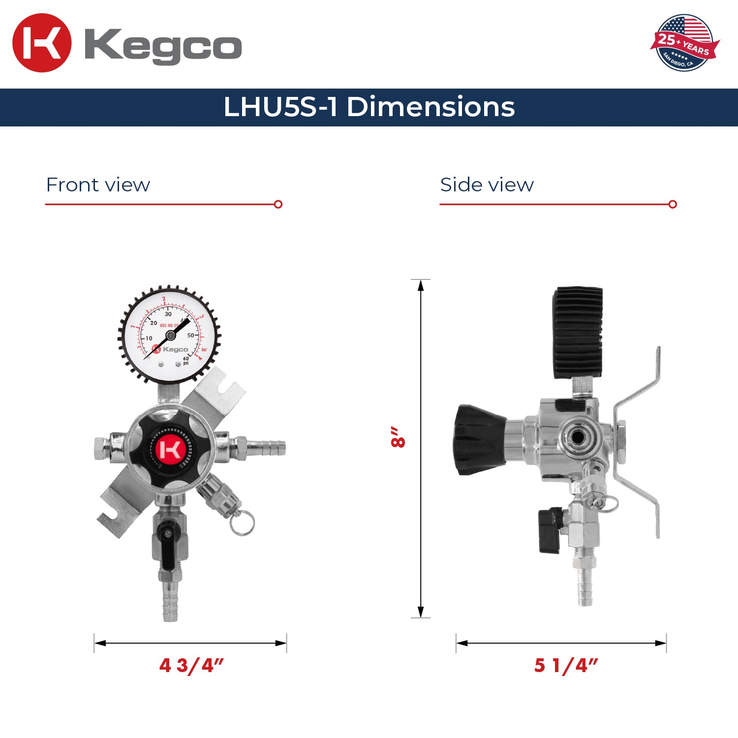 Kegco LHU5S-1 dimensions
