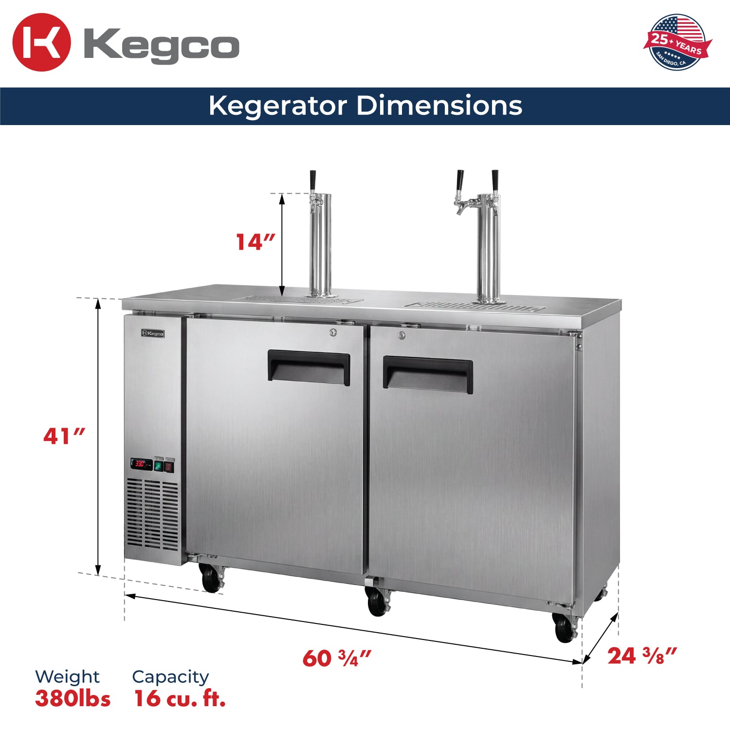 commercial kegerator dimensions