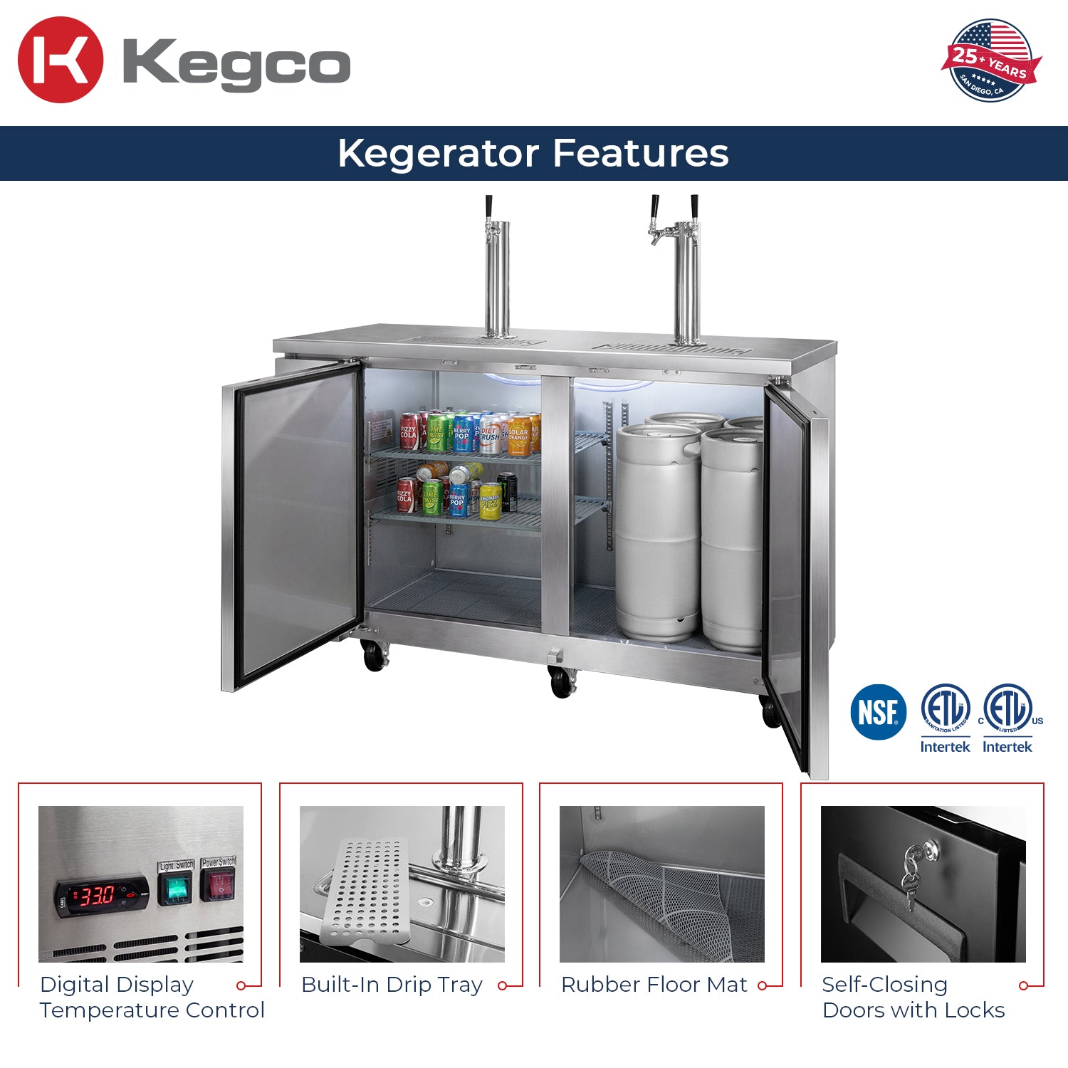commercial kegerator features