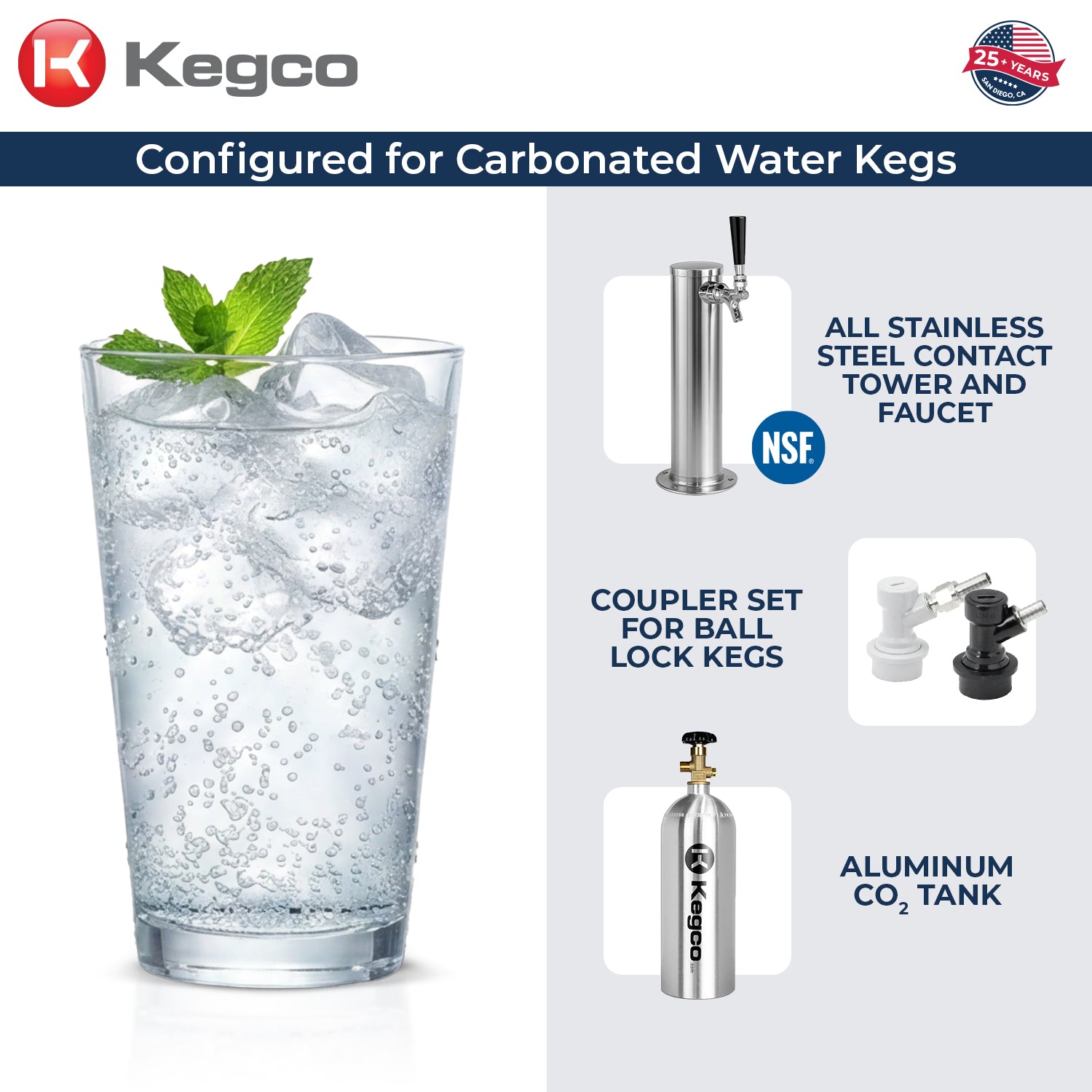 configured for dispensing carbonated soda water