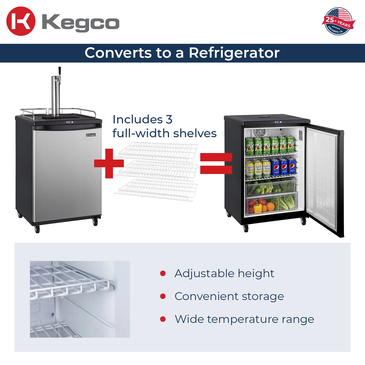 converts to refrigerator beverage center