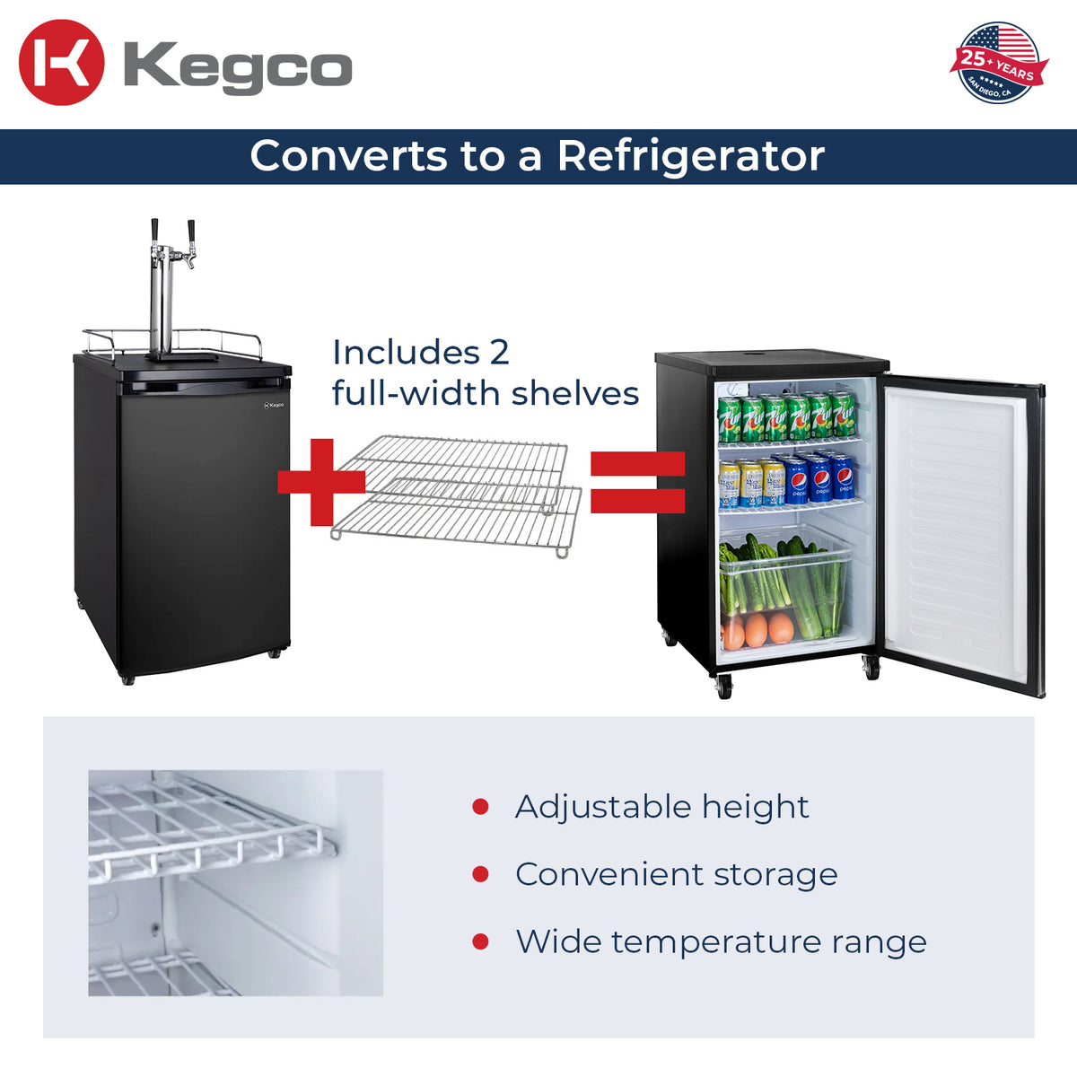 converts to refrigerator beverage center