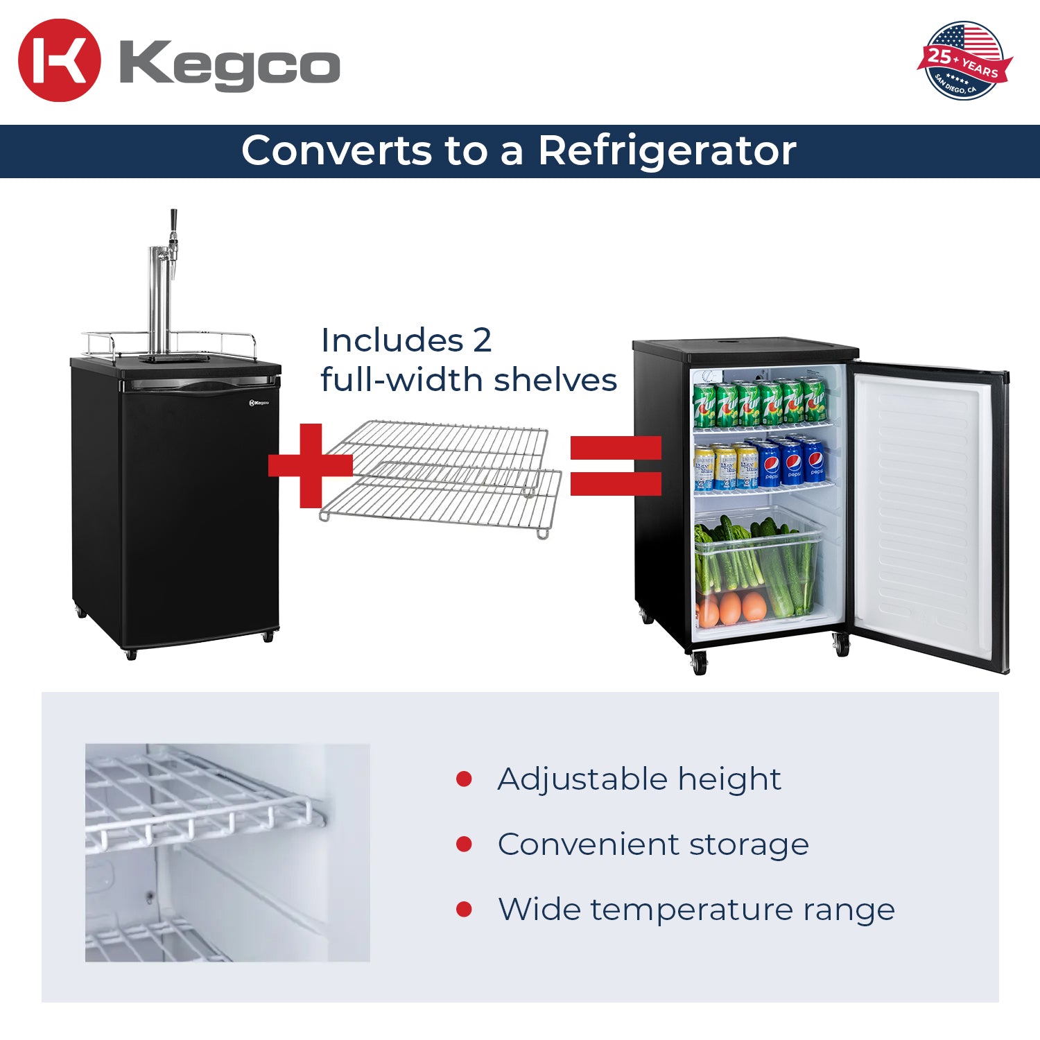 converts to refrigerator beverage center