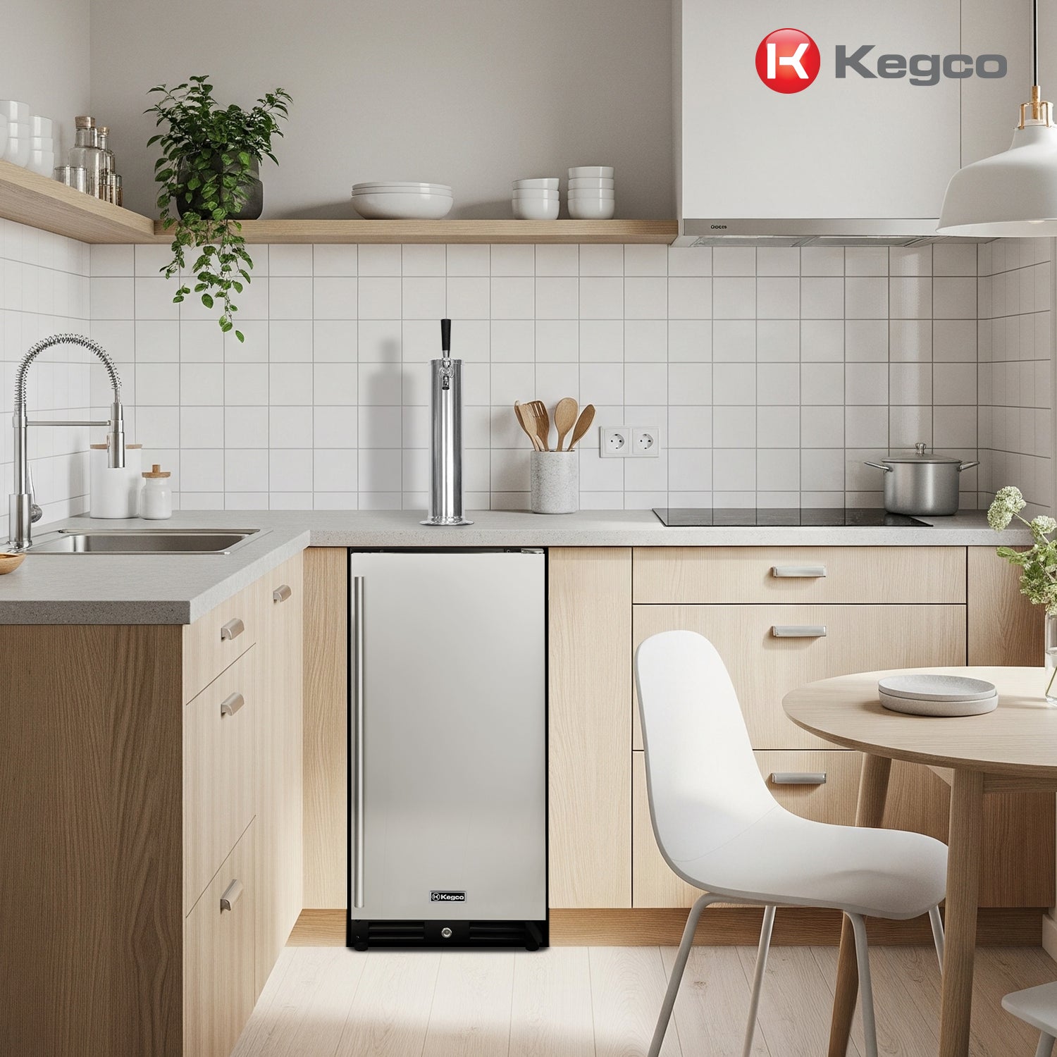 Kegco 15" built-in undercounter kegerator