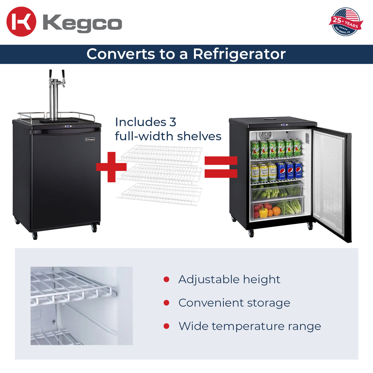 converts to refrigerator beverage center