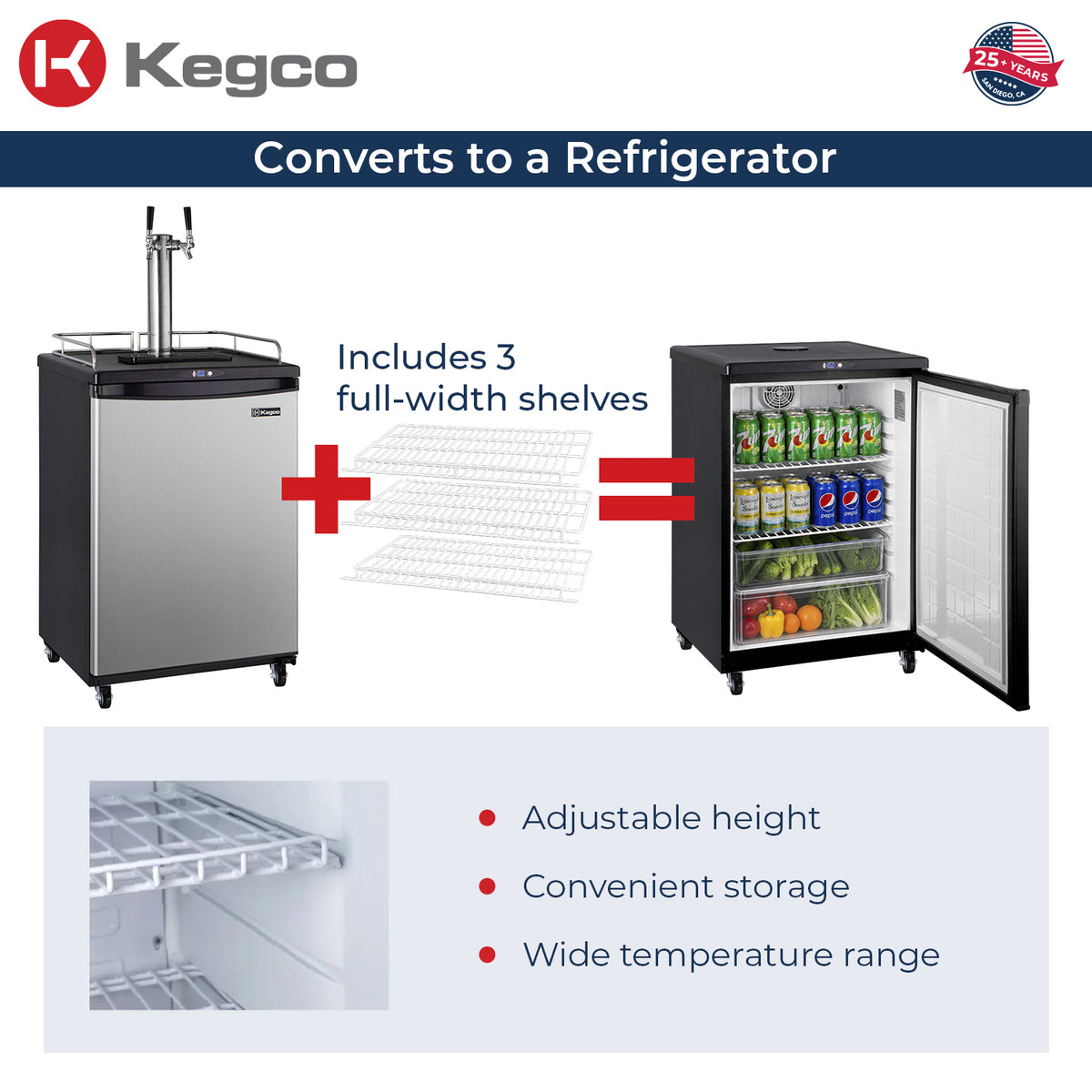 converts to refrigerator beverage center