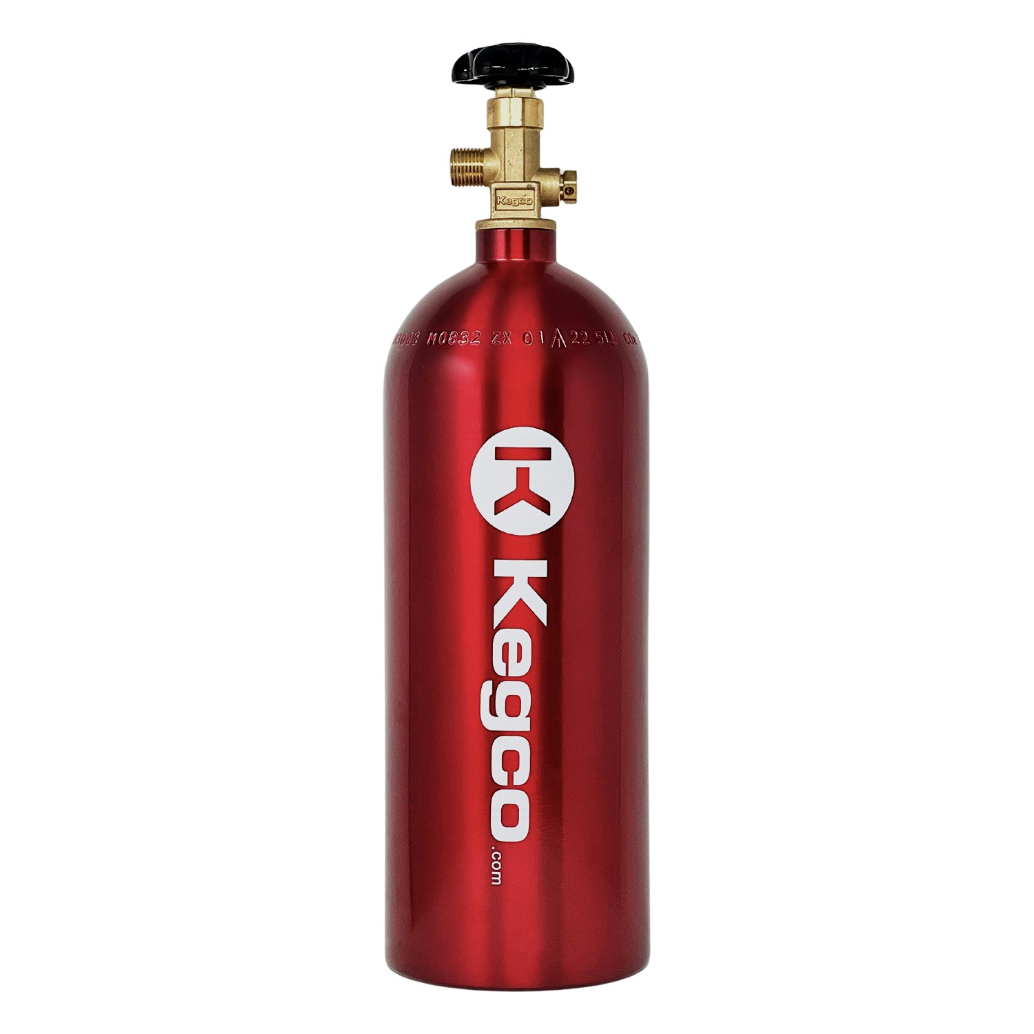 5 lb. Aluminum CO2 Tank with Electric Red Epoxy Finish