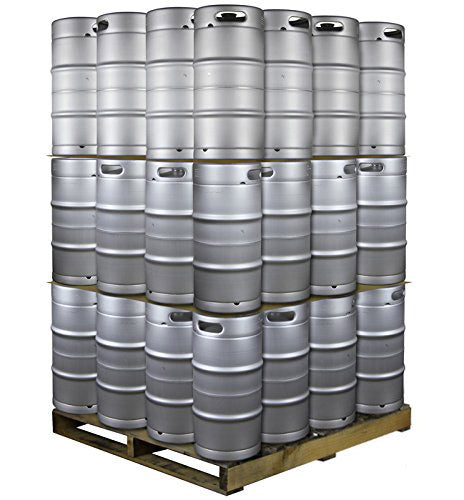 Pallet of 48 Kegco HS-K7.75G-DTHRDI Kegs - Quarter Barrel Slim Commercial Keg with Threaded Sankey D System Valve