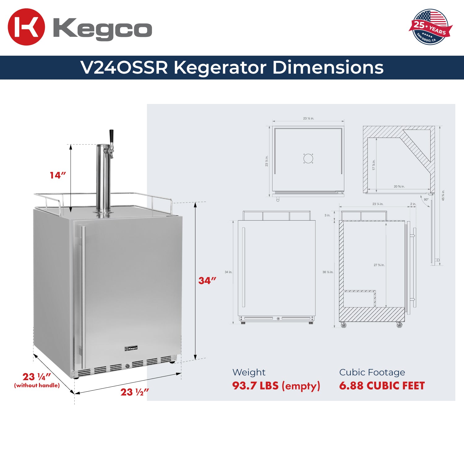 kegearator dimensions
