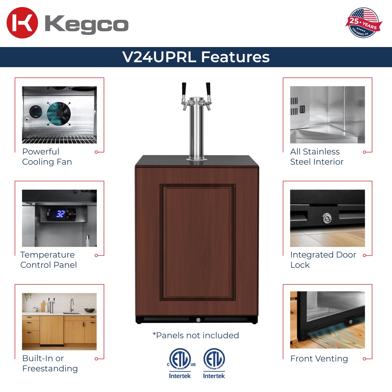 Kegco V24UPRR-2 Features