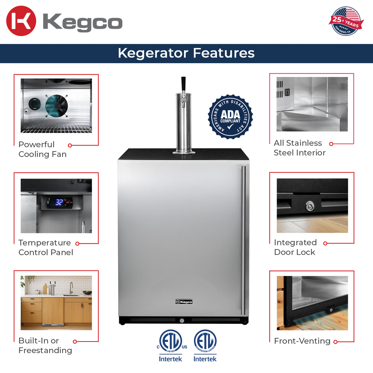 V32ADABSL-1 Kegerator Features