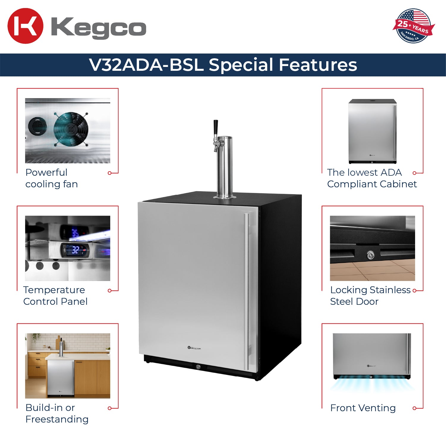 V32ADABSL-1 Kegerator Features