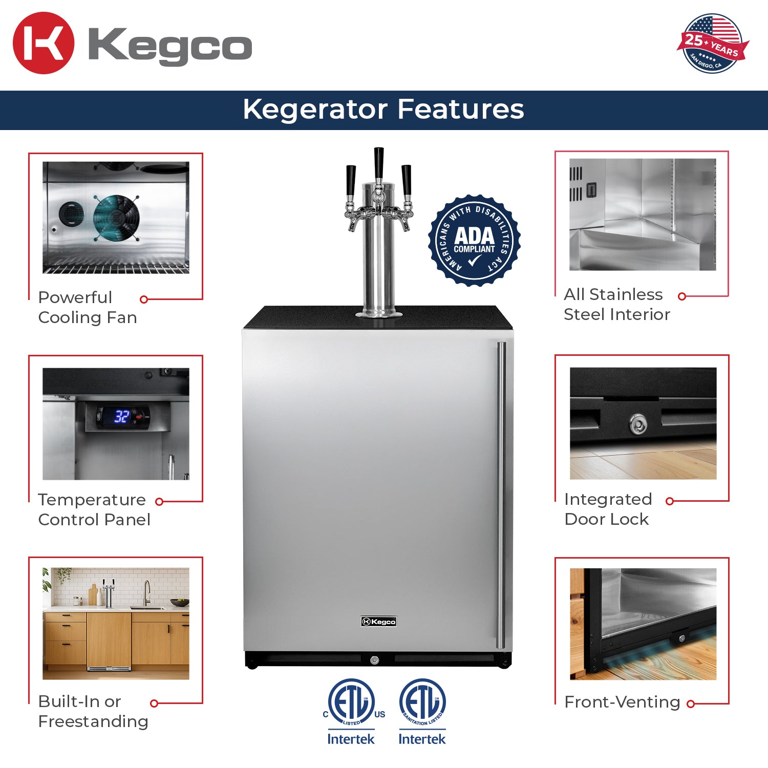 V32ADABSL-3 Kegerator Features