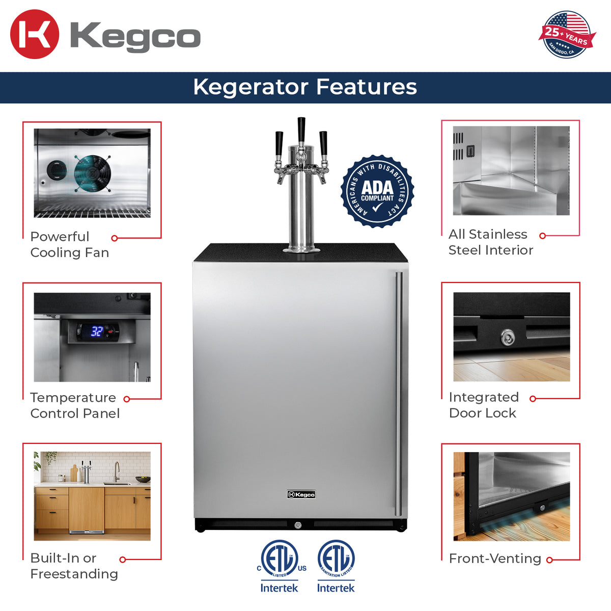 V32ADABSL-3 Kegerator Features