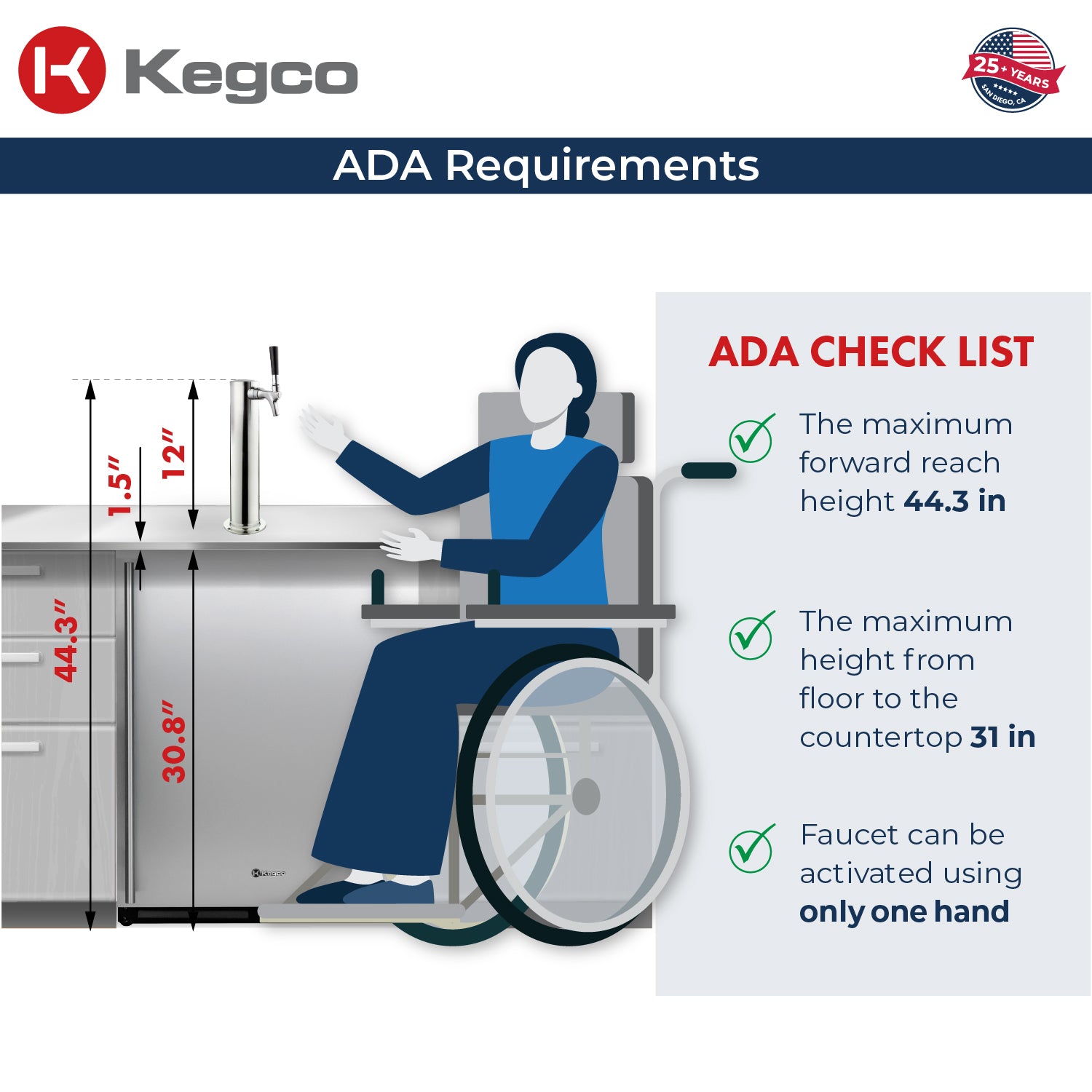 V32ADABSR-1 ADA Kegerator